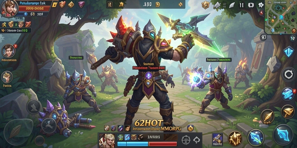 Tampilan seru gameplay MMORPG 62HOT yang menantang.