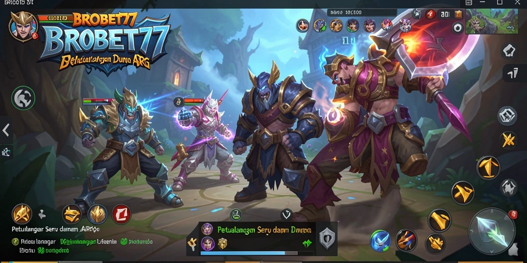 Screenshot utama BROBET77 menampilkan aksi pertarungan karakter yang dinamis dalam ARPG.