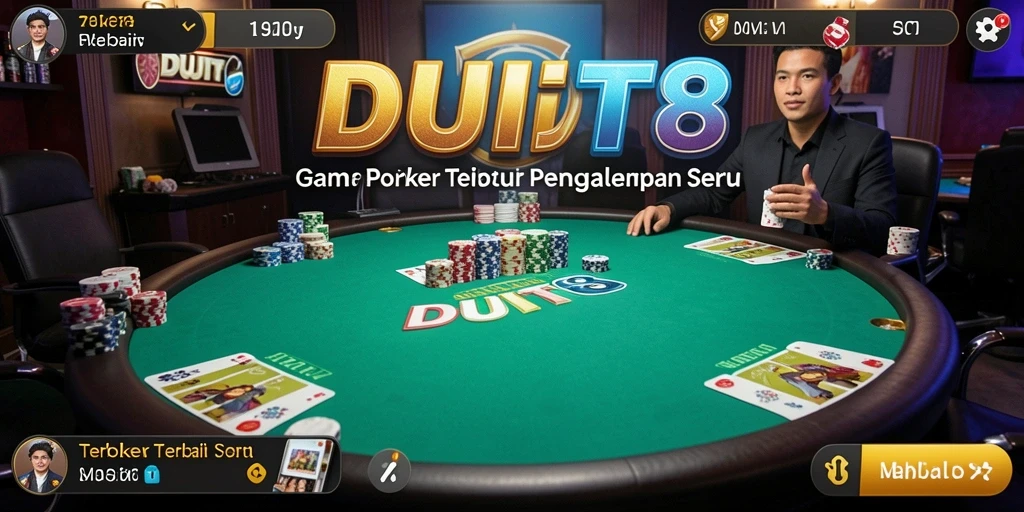 Tangkapan layar DUIT8 menampilkan momen seru dalam permainan Poker.