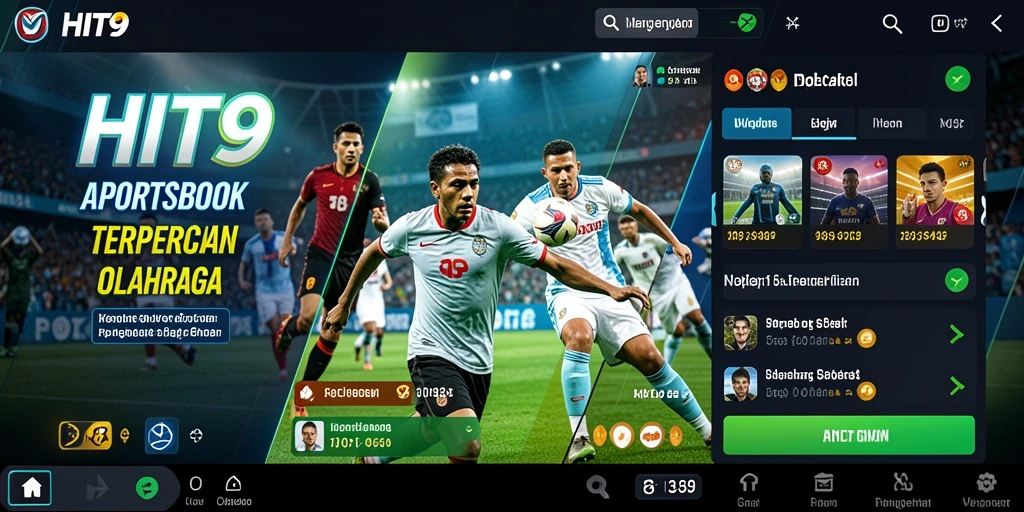 Tampilan gameplay menarik dari aplikasi HIT9 dengan berbagai pilihan taruhan olahraga.