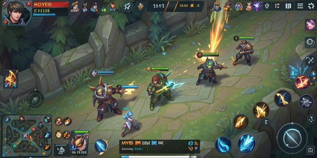 Screenshot gameplay HOYE55 menampilkan pertempuran yang intens dan strategis.