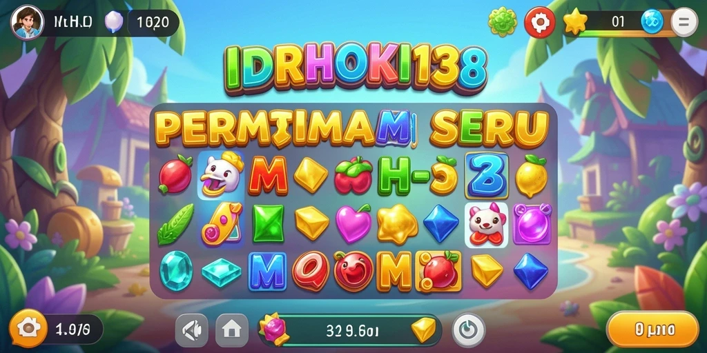 Screenshot IDRHOKI138 menampilkan aksi gameplay Match-3 yang mendebarkan.