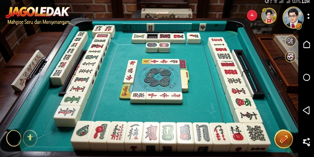 Tampilan gameplay JAGOLEDAK menampilkan tata letak ubin Mahjong yang menarik.