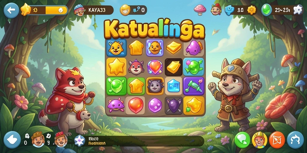 Screenshot gameplay KAYA33 dengan aksi Match-3 yang seru.