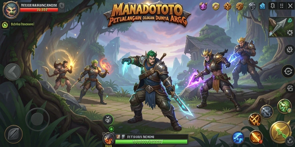 Tampilan gameplay MANADOTOTO yang epik dan penuh aksi.
