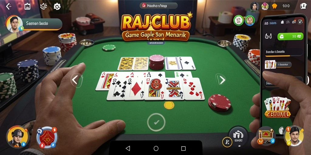 Tampilan gameplay seru dalam RAJACLUB saat bermain Gaple.