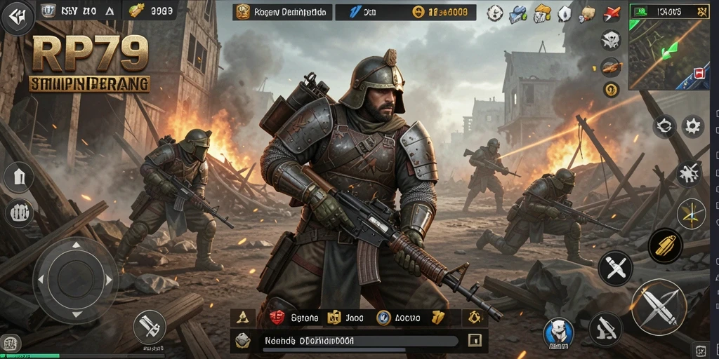 Tampilan utama gameplay RP79 yang menampilkan strategi perang.