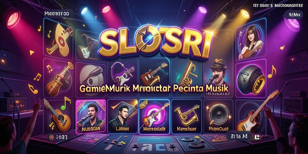 Tampilan gameplay SLOTSRI dengan iringan musik yang mengasyikkan.