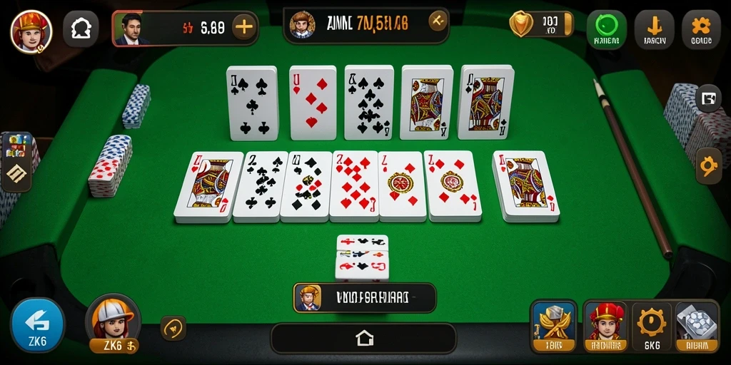 Screenshot gameplay ZK6 yang menunjukkan keseruan bermain Domino.